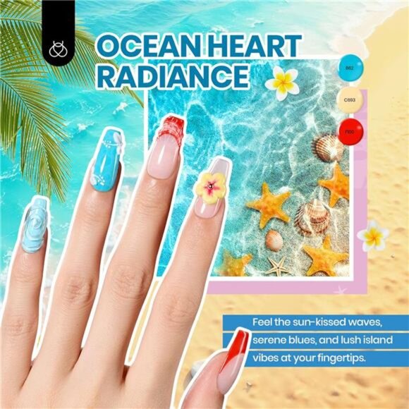 Gel Nail Polish Set, 44 PCS Red Brown Green Yellow Spring Summer Gel - Picture 11 of 14